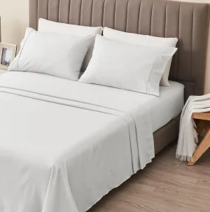 Great Bay Home 4-Piece Full White Microfiber Sheet Set | Ultra-Soft, Brushed Bedding Sheets & Pillowcases - Wrinkle & Fade Resistant, All-Season Bed Sheets for Bed (Full, White)