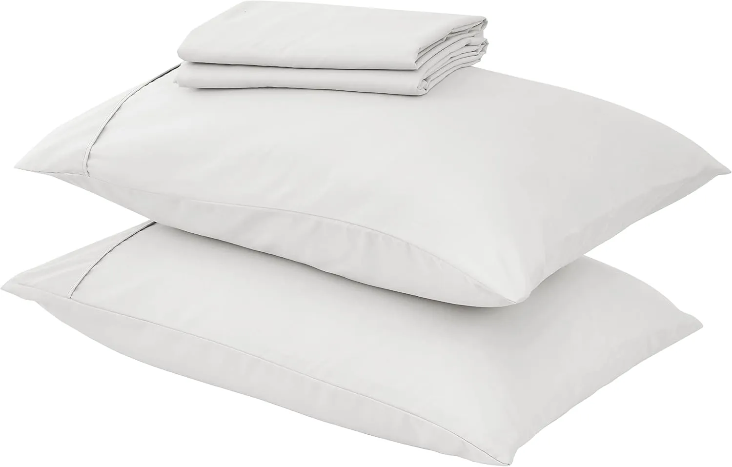 Great Bay Home 4-Piece Full White Microfiber Sheet Set | Ultra-Soft, Brushed Bedding Sheets & Pillowcases - Wrinkle & Fade Resistant, All-Season Bed Sheets for Bed (Full, White)