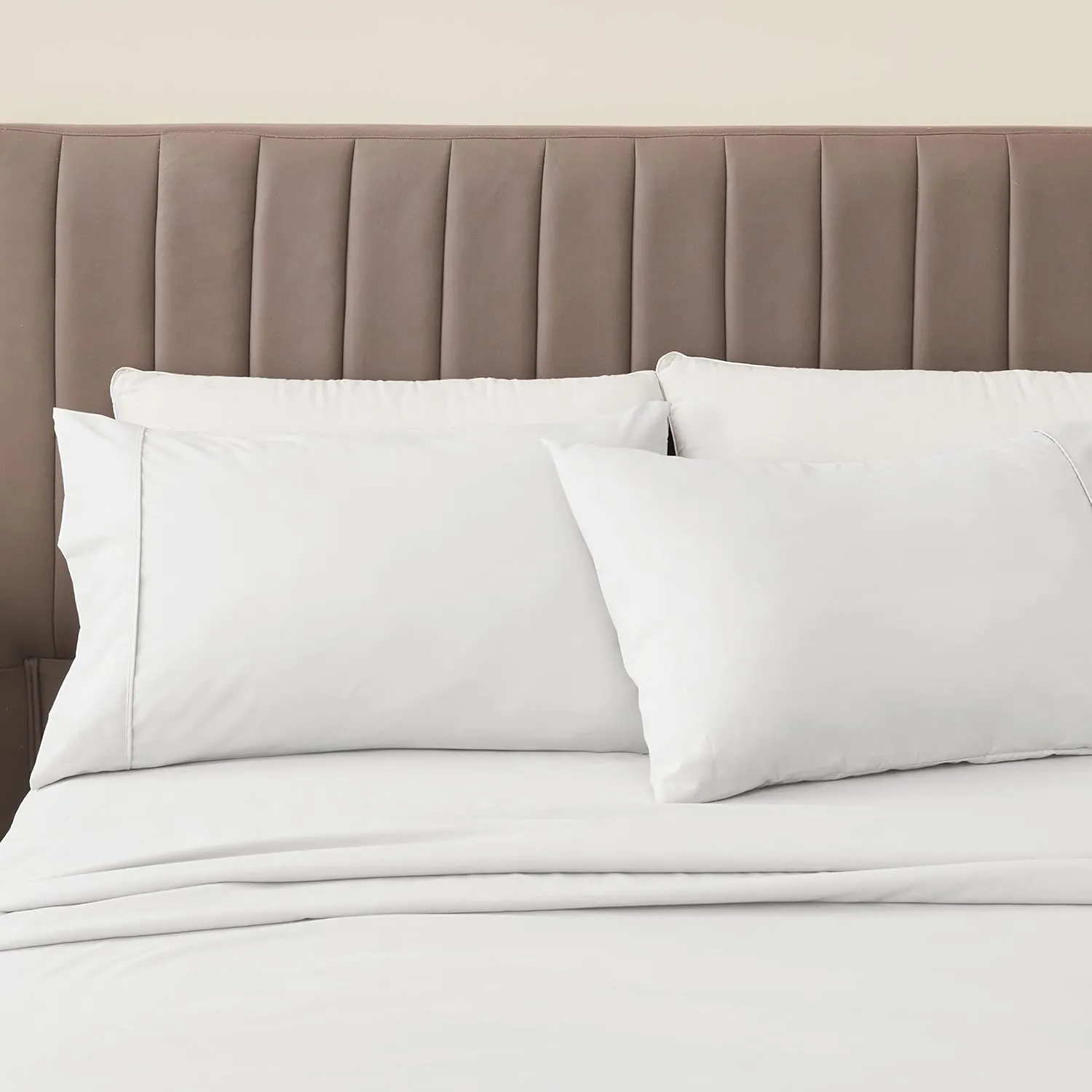 Great Bay Home 4-Piece Full White Microfiber Sheet Set | Ultra-Soft, Brushed Bedding Sheets & Pillowcases - Wrinkle & Fade Resistant, All-Season Bed Sheets for Bed (Full, White)