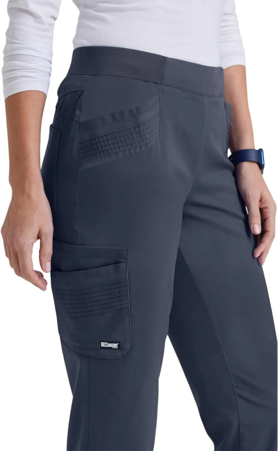 Grey's Anatomy Scrubs by BARCO Impact - Moto Scrub Pant for Women, Mid-Rise, Spandex Stretch Yoga Style Women's Scrub Pant