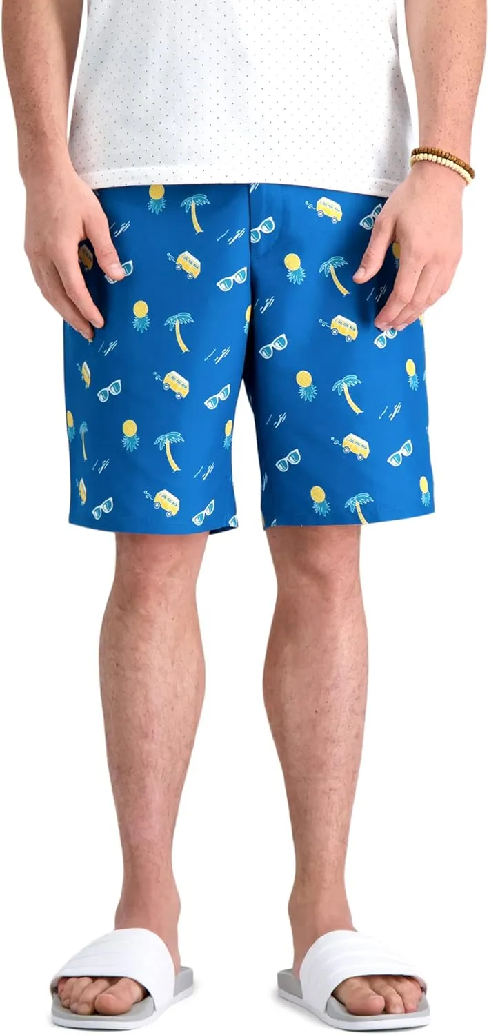 Haggar Men's The Active Series Hybrid Snap Closure Printed Short