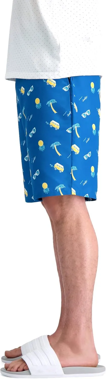 Haggar Men's The Active Series Hybrid Snap Closure Printed Short