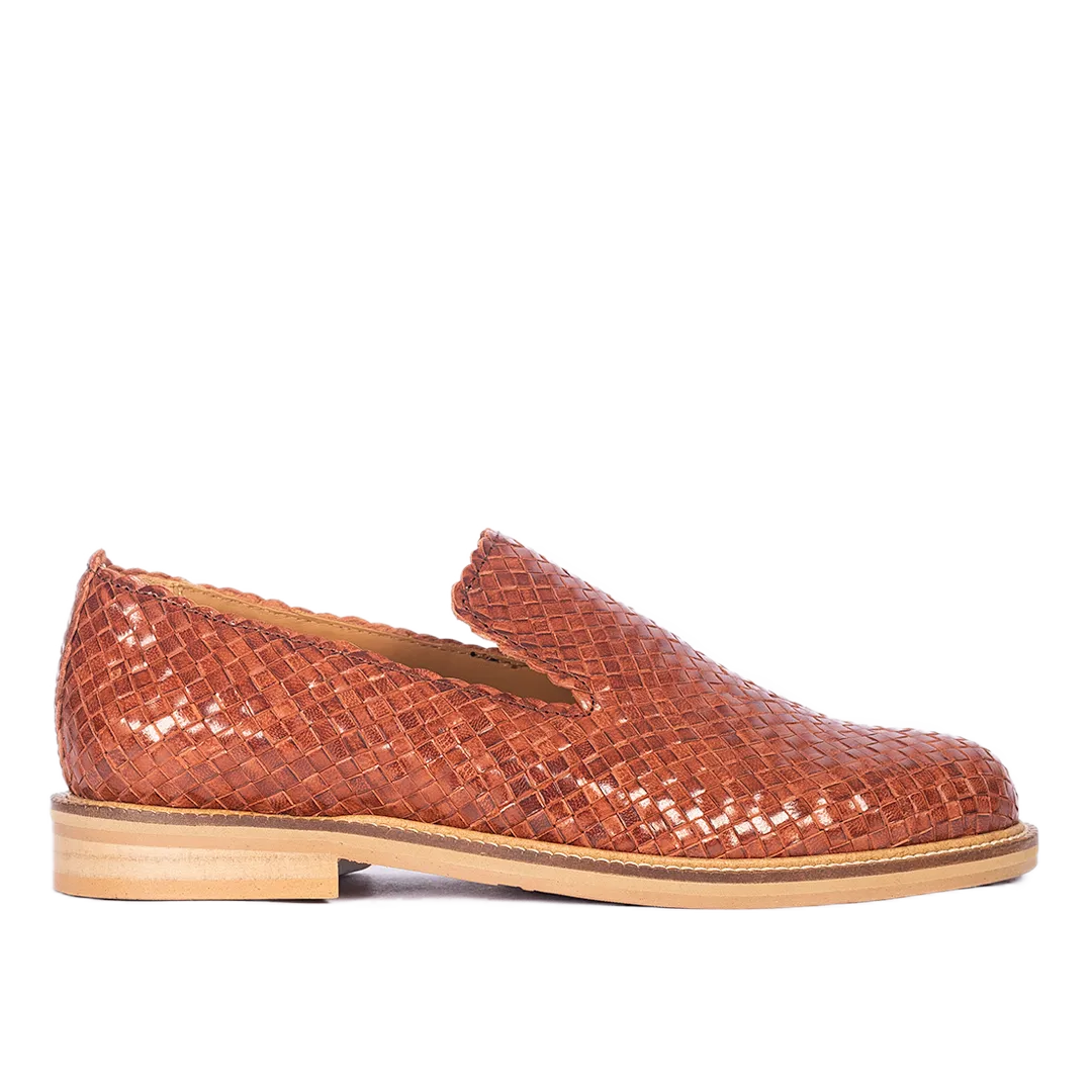 Hand-braided loafer with decorative trim