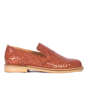Hand-braided loafer with decorative trim