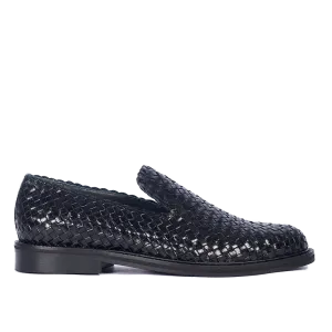 Hand-braided loafer with decorative trim