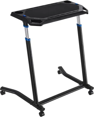Happybuy Cycling Desk, Mobile Foldable Multi-Functional Bike Trainer & Treadmill Desk with Lockable Wheels, Non-Slip Multi-Slot Bike Trainer Fitness Desk with Handle Bar