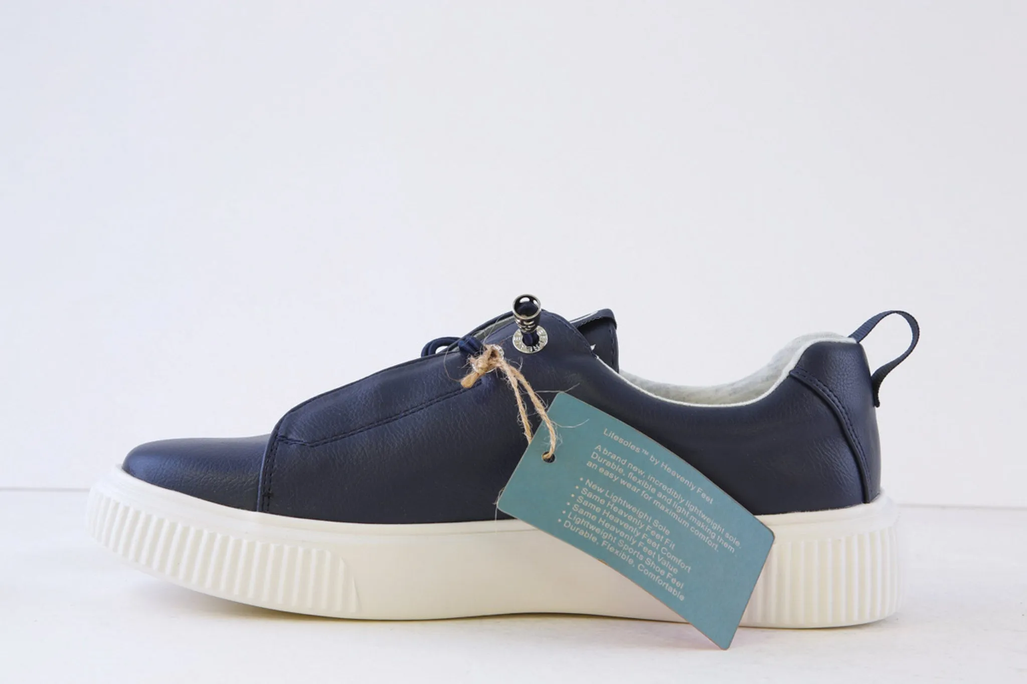 HEAVENLY FEET - PETAL ELASTIC LACE FASHION SHOE - NAVY