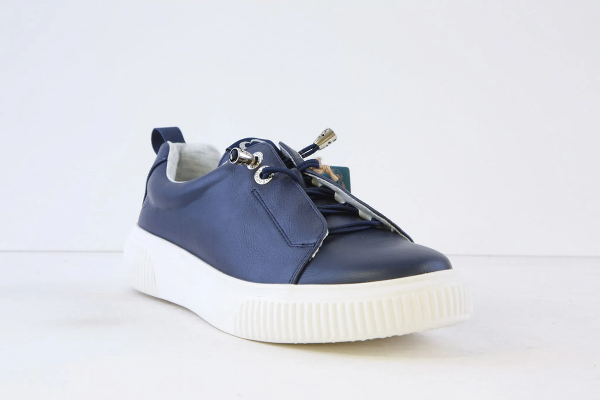 HEAVENLY FEET - PETAL ELASTIC LACE FASHION SHOE - NAVY