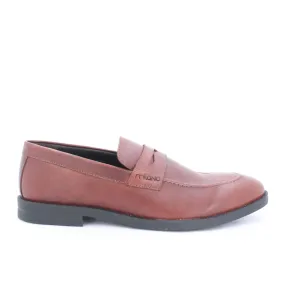 HENRY MENS LEATHER LOAFERS-BROWN