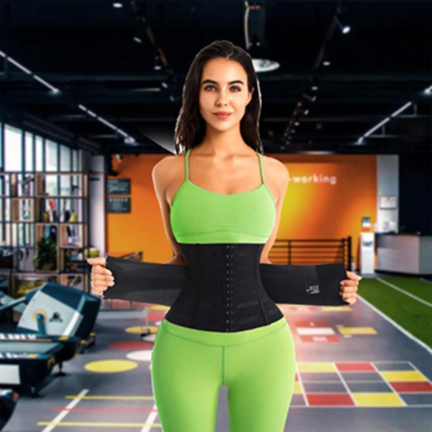 HGps8w Women's Waist Trainer Belt Shapewear Waist Trimmer Ab Belt Tummy Control Body Shaper for Men Fitness Exercise