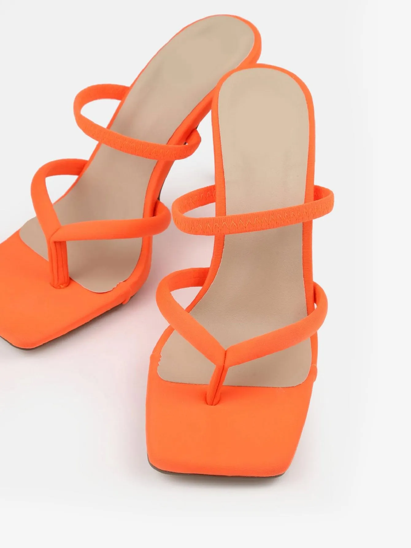 High Heel Toe Post Mule Sandals 4.0 "