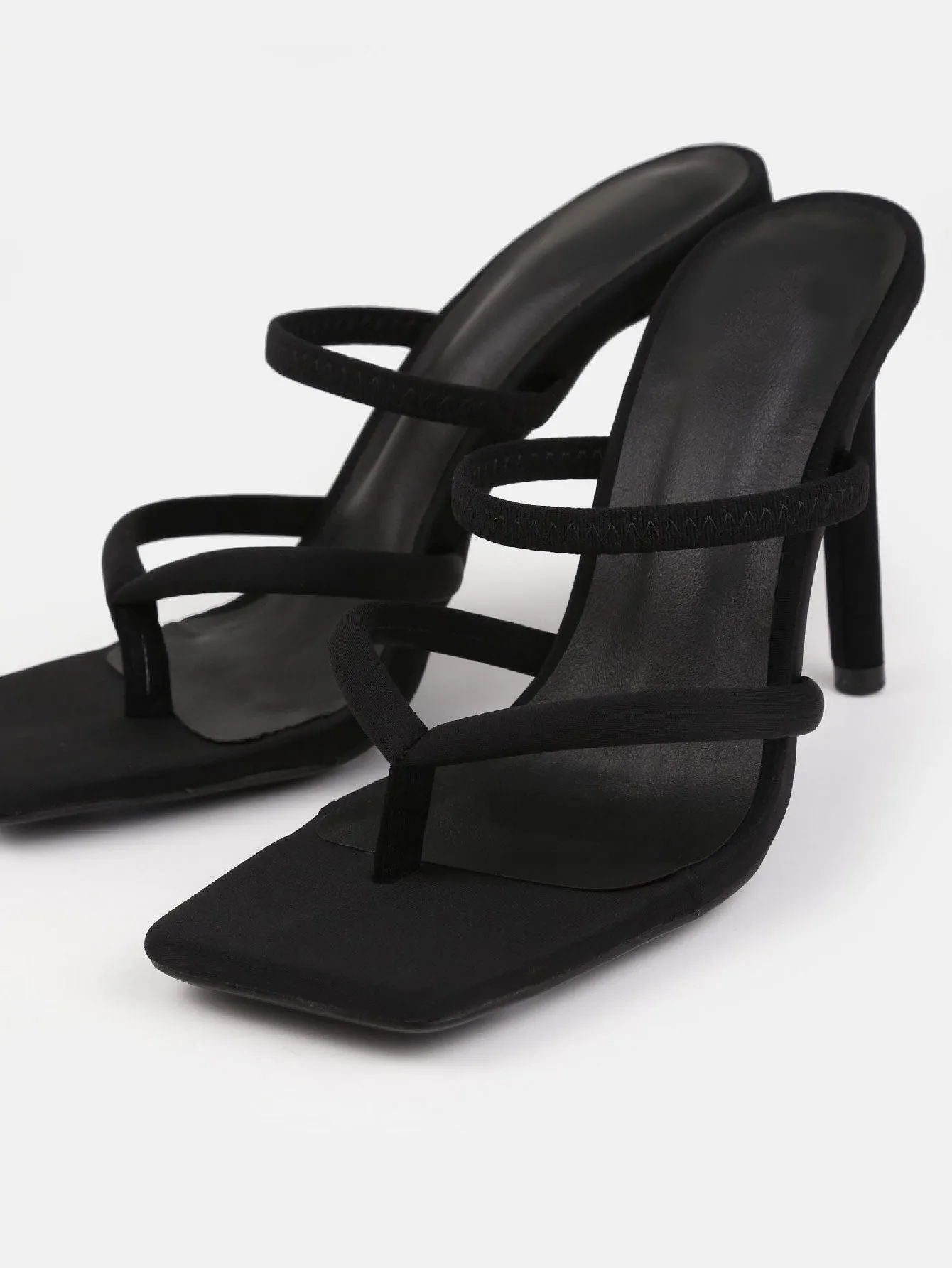 High Heel Toe Post Mule Sandals 4.0 "