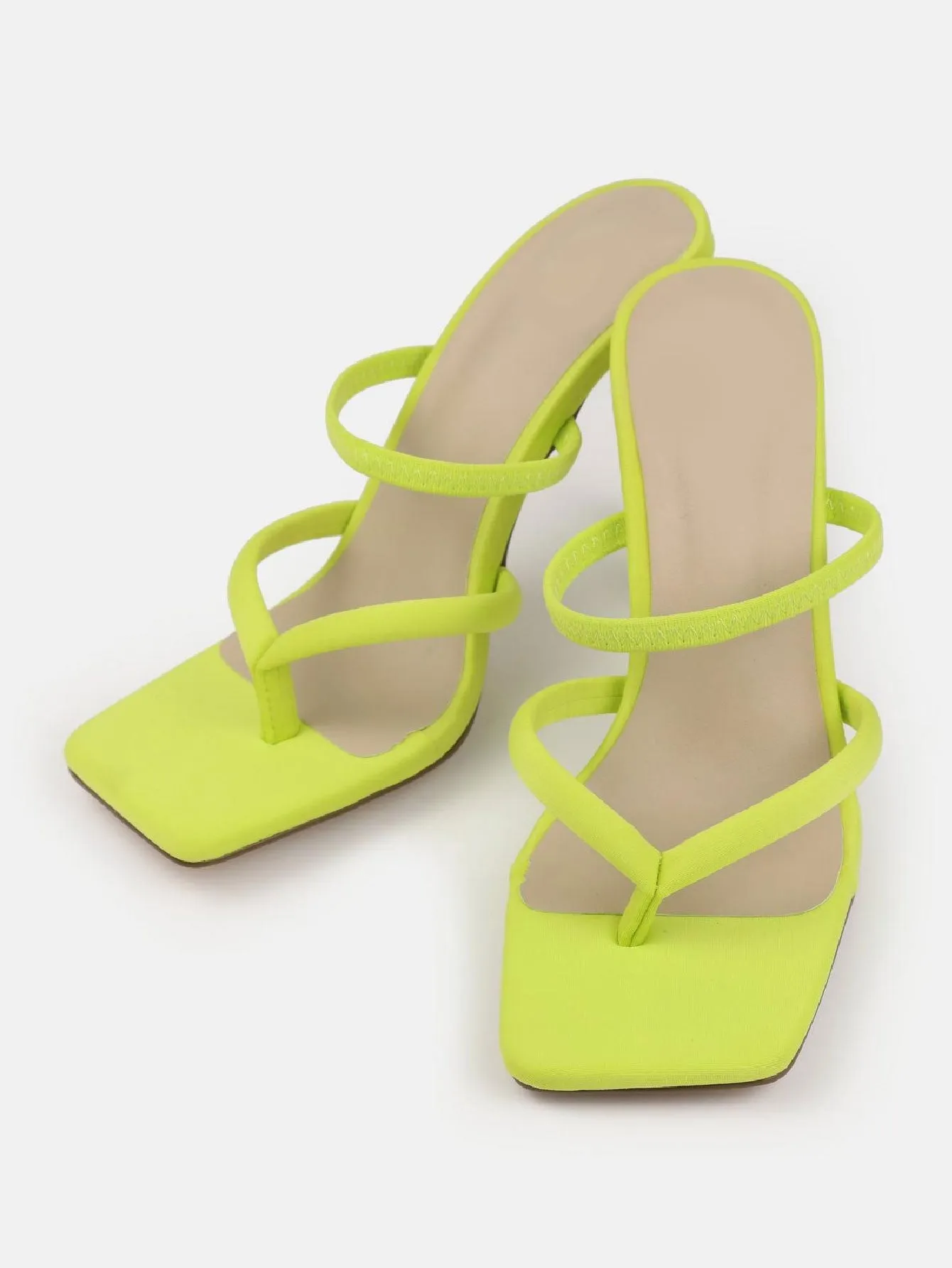 High Heel Toe Post Mule Sandals 4.0 "