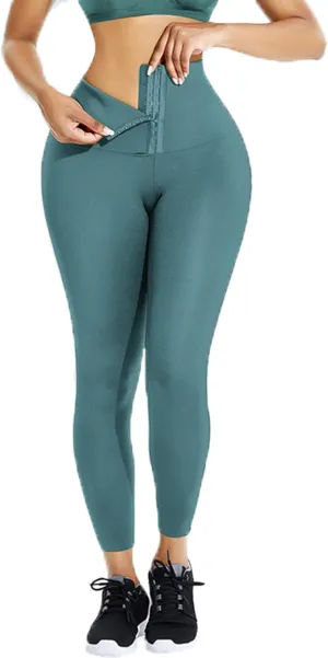High Waisted Corset Leggings for Women with Magic Waist Shaper Waist Trainer Yoga Pants Tummy Control