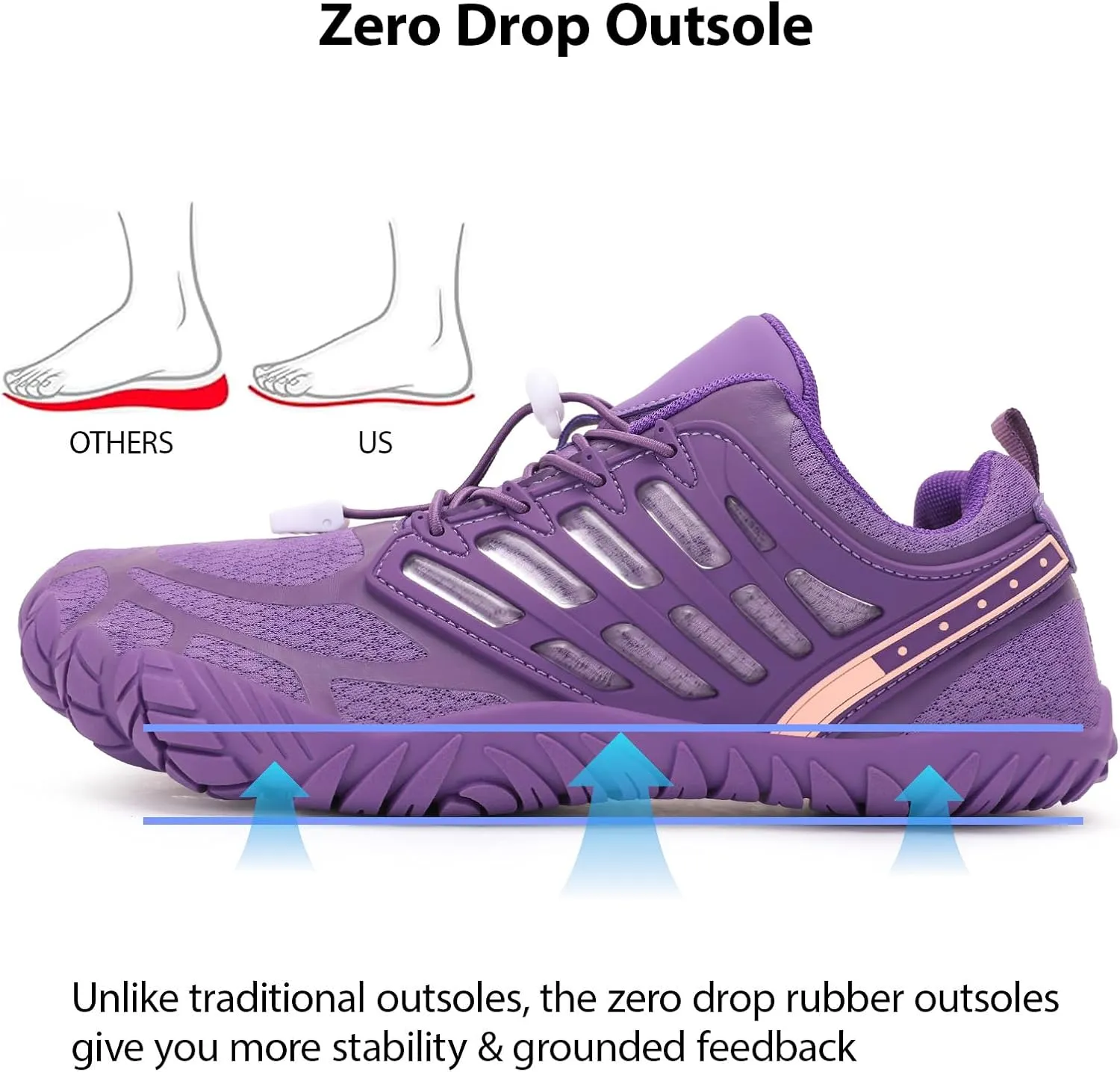 Hike Barefoot Shoes Women Wide Toe Box Zero Drop Minimalist Shoes for Workout Cross-Trainer Walking Hiking Water Grounded Footwear