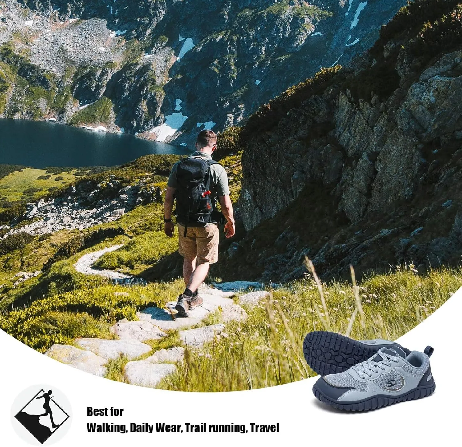 HOBIBEAR Mens Barefoot Shoes | Wide Toe Box | Comfortable Trail Running Sneaker