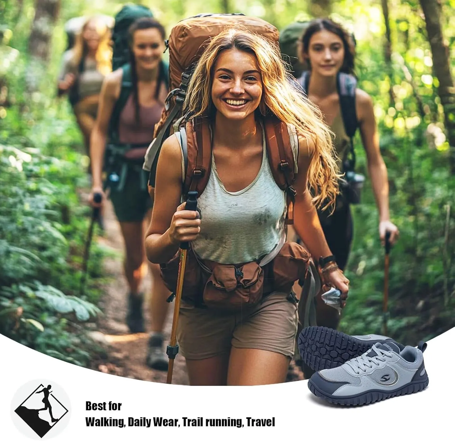 HOBIBEAR Womens Barefoot Shoes | Wide Toe Box | Comfortable Trail Running Sneaker