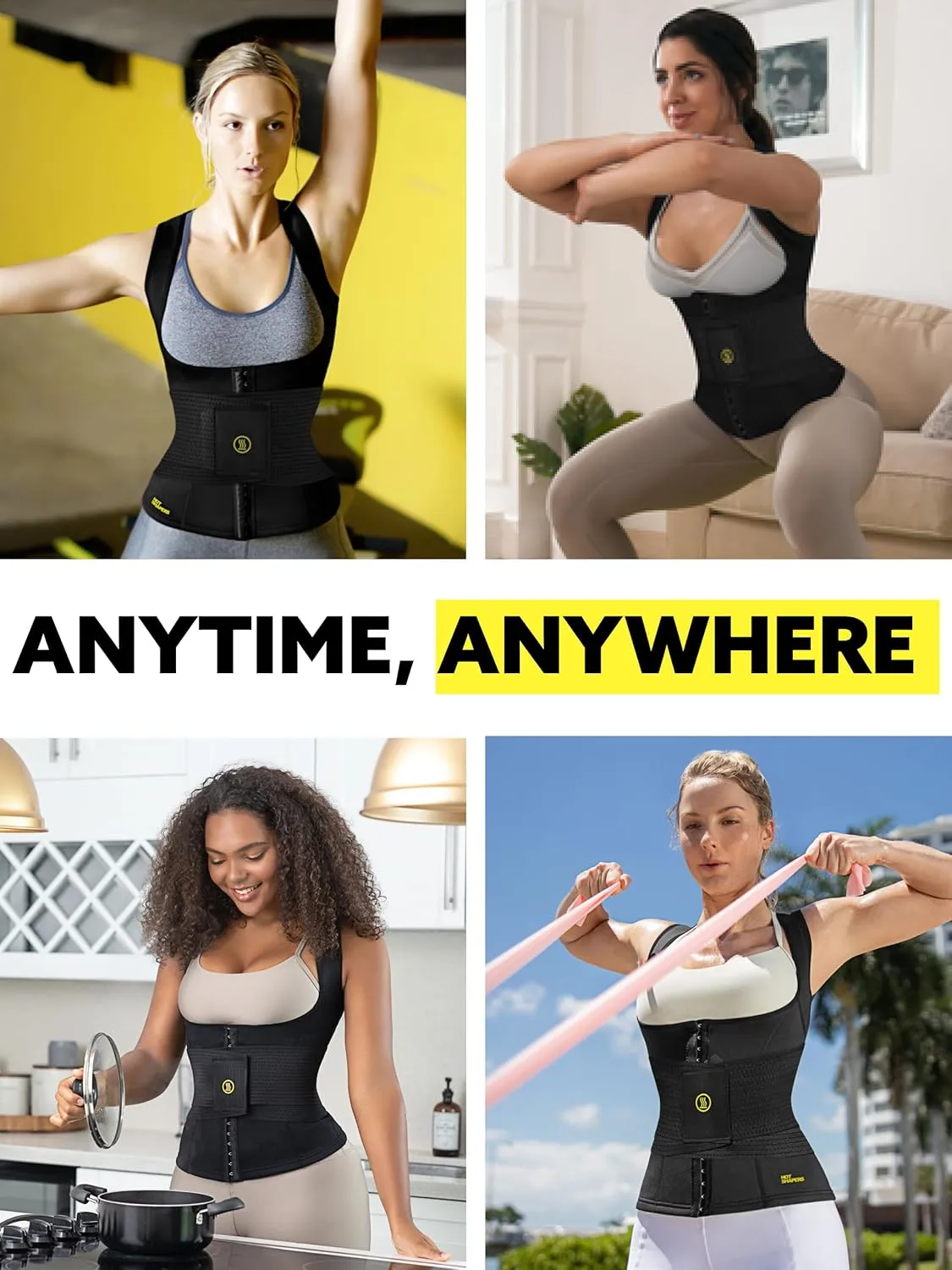 HOT SHAPERS Waist Trainer – Compression Waistband for Midsection Sculpting, Waist Slimming, Thermal Boost & Tummy Control