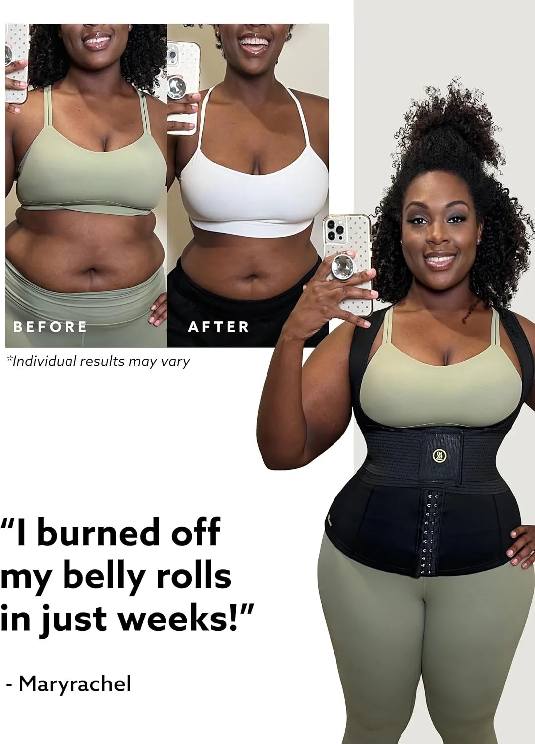 HOT SHAPERS Waist Trainer – Compression Waistband for Midsection Sculpting, Waist Slimming, Thermal Boost & Tummy Control