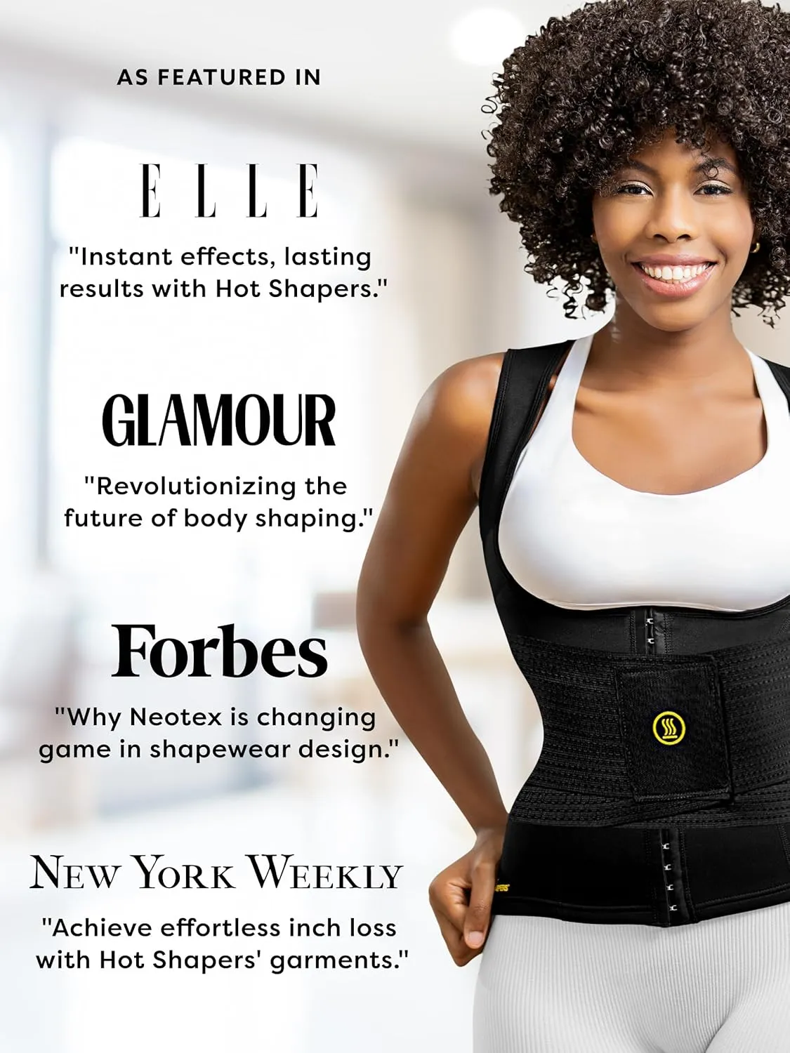 HOT SHAPERS Waist Trainer – Compression Waistband for Midsection Sculpting, Waist Slimming, Thermal Boost & Tummy Control