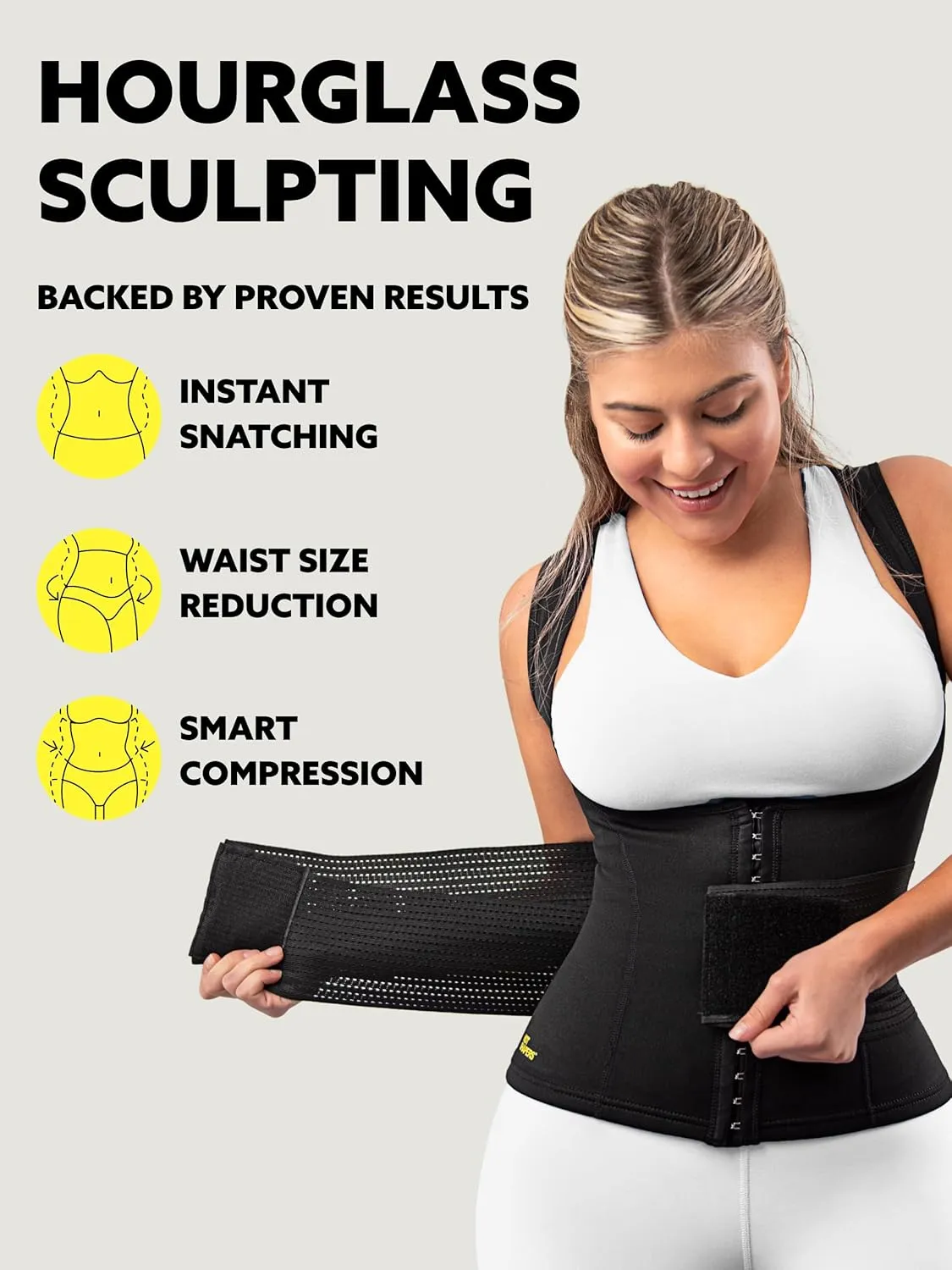 HOT SHAPERS Waist Trainer – Compression Waistband for Midsection Sculpting, Waist Slimming, Thermal Boost & Tummy Control