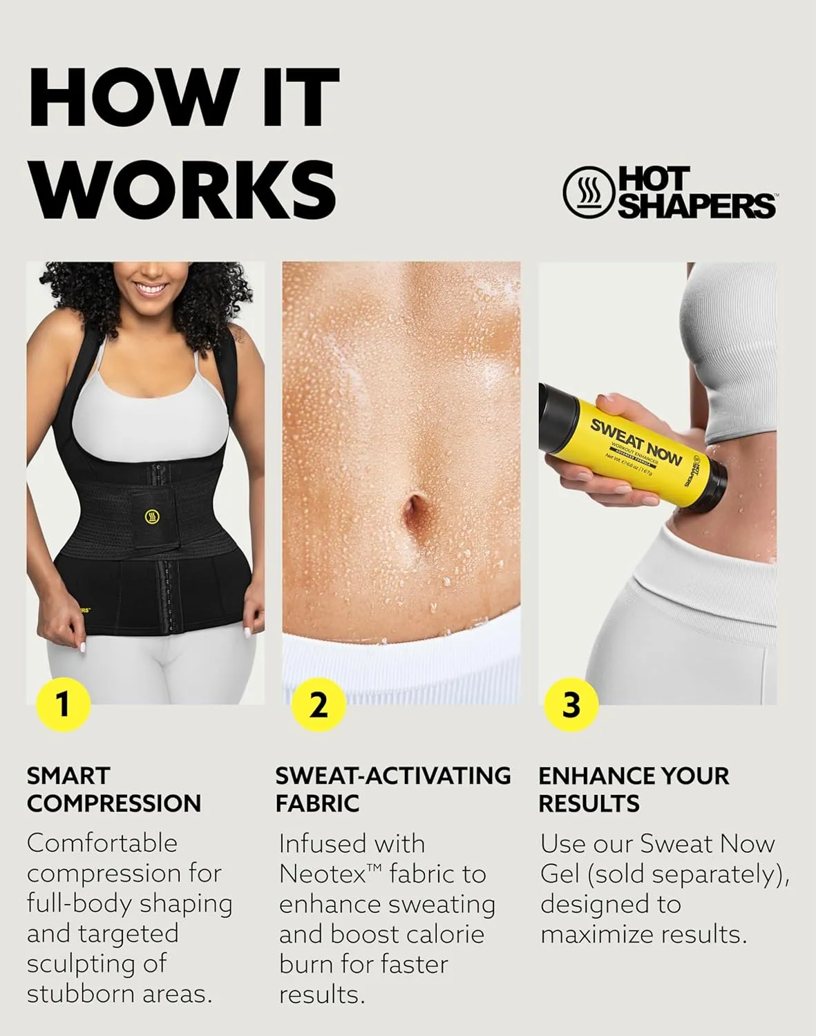 HOT SHAPERS Women’s Hourglass Body Sculpting Kit - Waist Cincher & Waist Trainer with Sweat Fabric for Full-Body Contouring