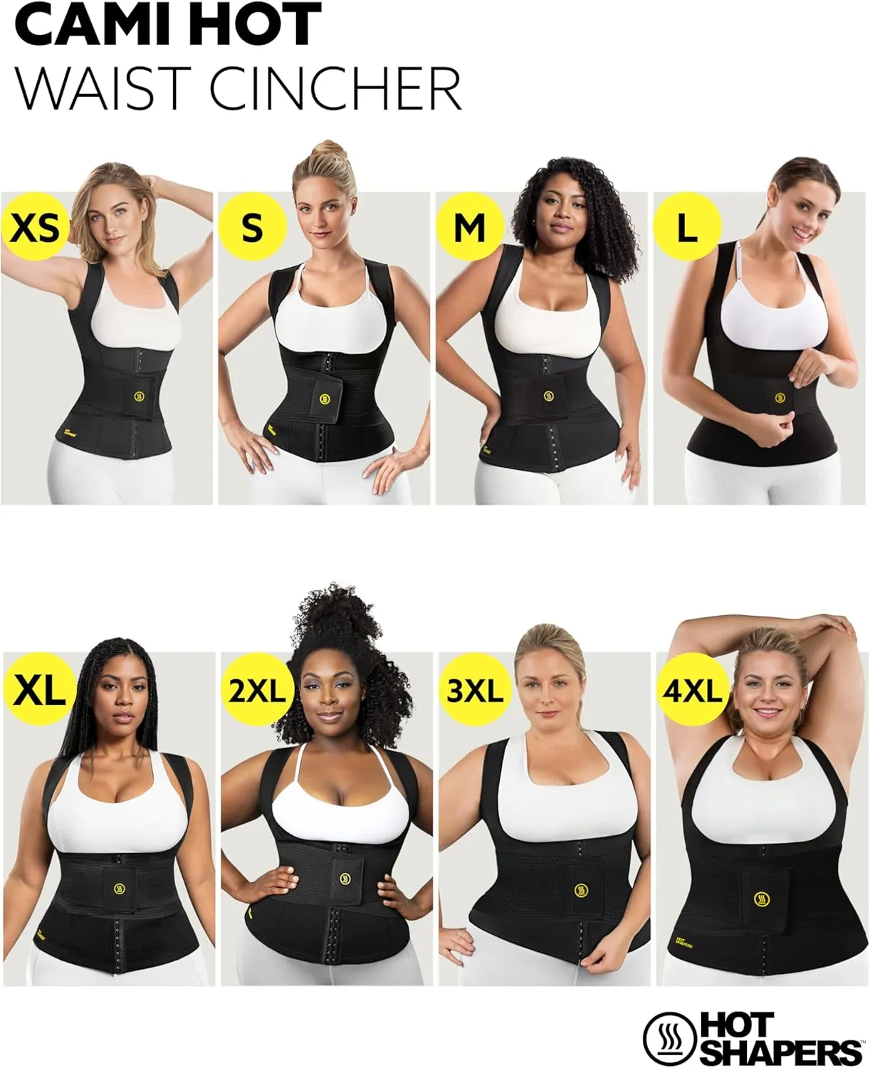 HOT SHAPERS Women’s Hourglass Body Sculpting Kit - Waist Cincher & Waist Trainer with Sweat Fabric for Full-Body Contouring