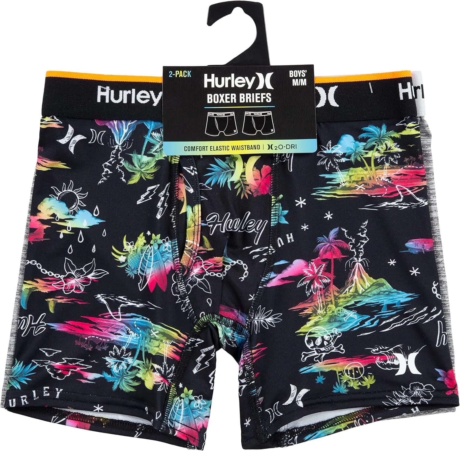 Hurley Boys' Classic Boxer Briefs (2-Pack)