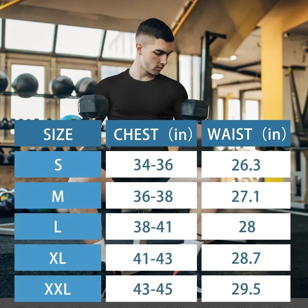 HYCOPROT Compression Shirts for Men Athletic Long Sleeve Base Layer Workout Rash Guard Shirt