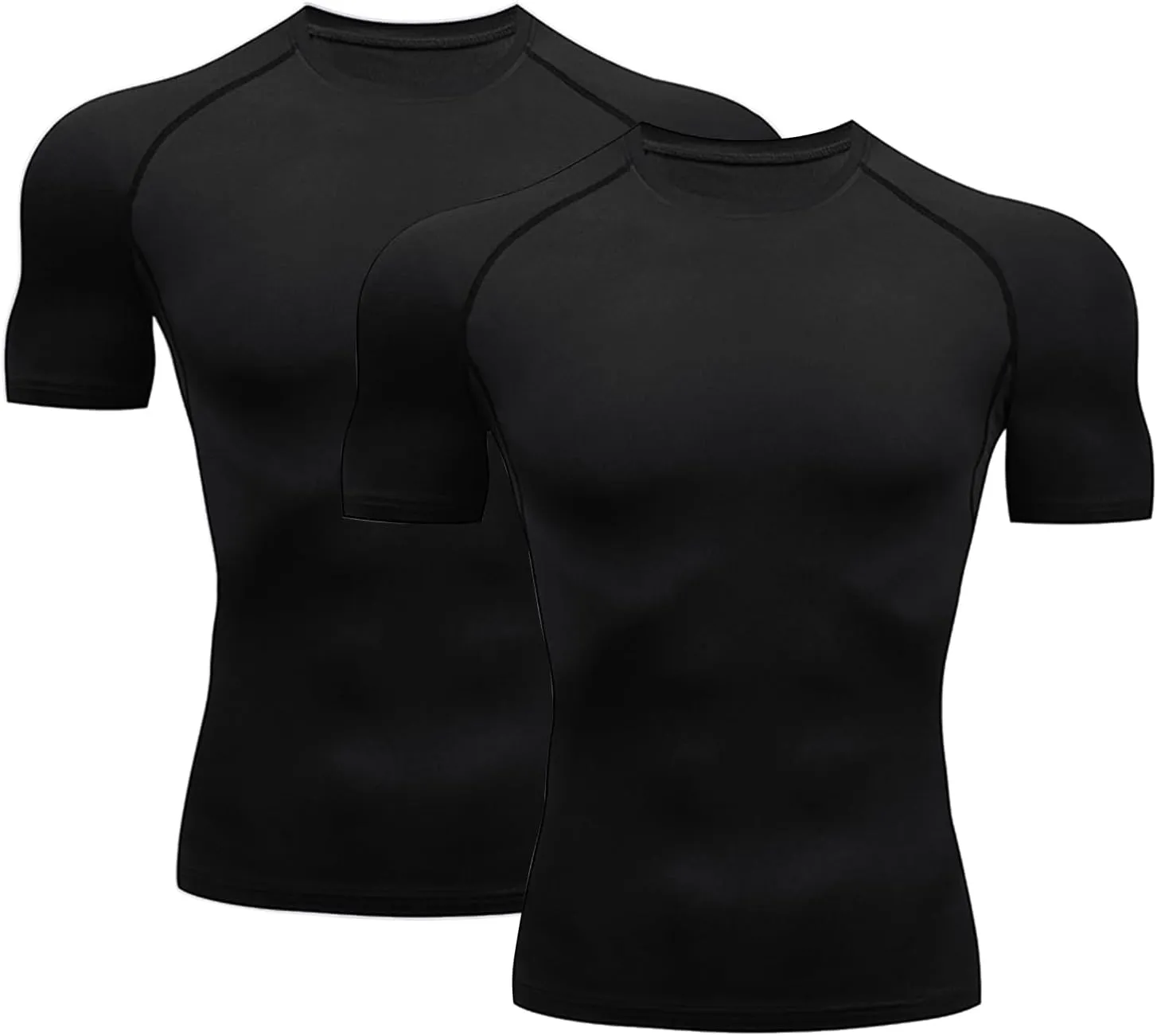HYCOPROT Men's Compression Shirts Short Sleeve Athletic Workout T-Shirt Cool Dry Sports Baselayer Running Undershirts Tops