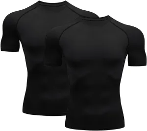 HYCOPROT Men's Compression Shirts Short Sleeve Athletic Workout T-Shirt Cool Dry Sports Baselayer Running Undershirts Tops