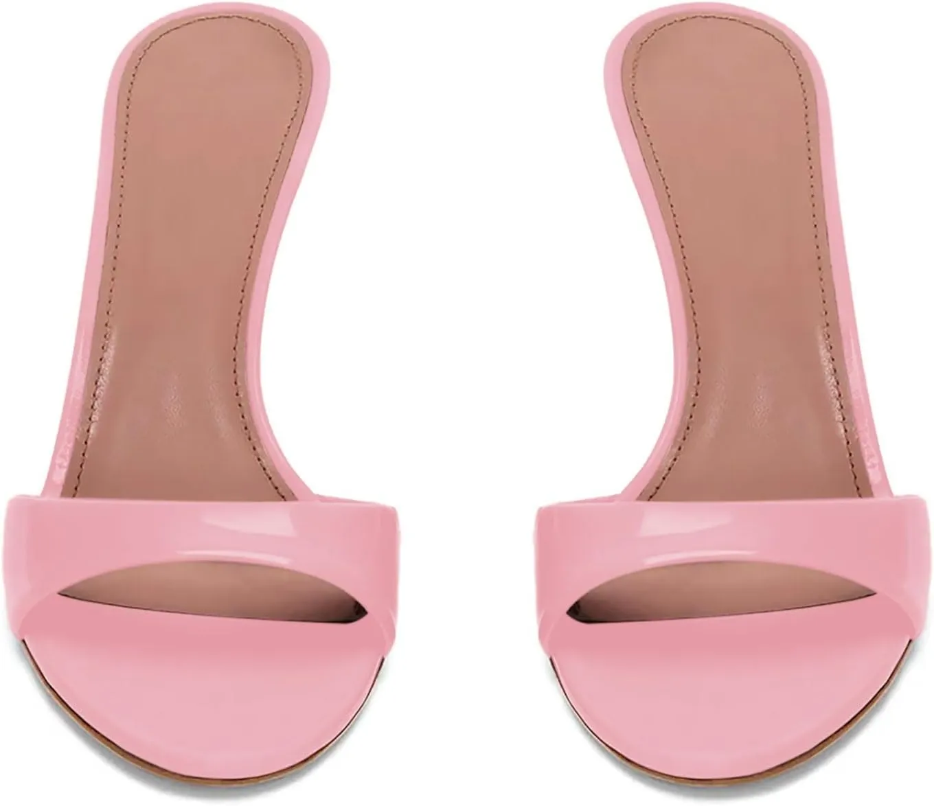 iadore Mule Heels For Women,3 Inch Women Heeled Sandals Round Toe Stilettos Slides Dress Shoes For Party Evening Size 5-12 US