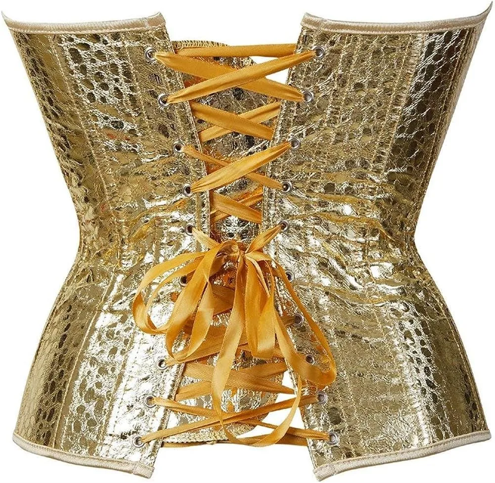 ICEGIA Women's Heavy Duty Corset Double Steel Boned Waist Trainer Corsets Underbust Body Shaper
