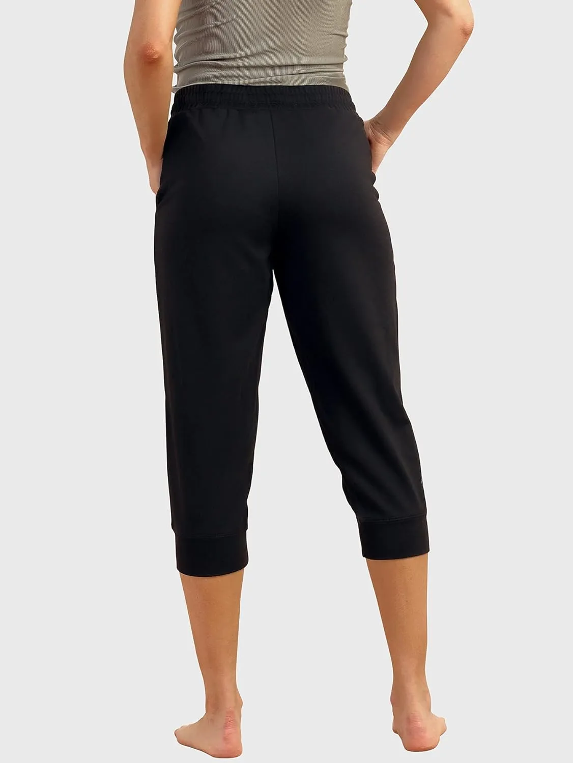 icyzone Women's French Terry Jogger Lounge Sweatpants - Active Capri Pants for Women