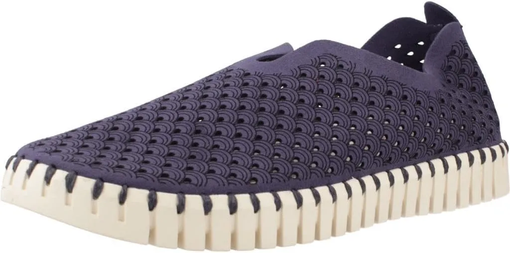 ILSE JACOBSEN Women's Low-Top Sneaker, Navy, 8