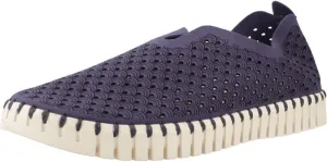 ILSE JACOBSEN Women's Low-Top Sneaker, Navy, 8