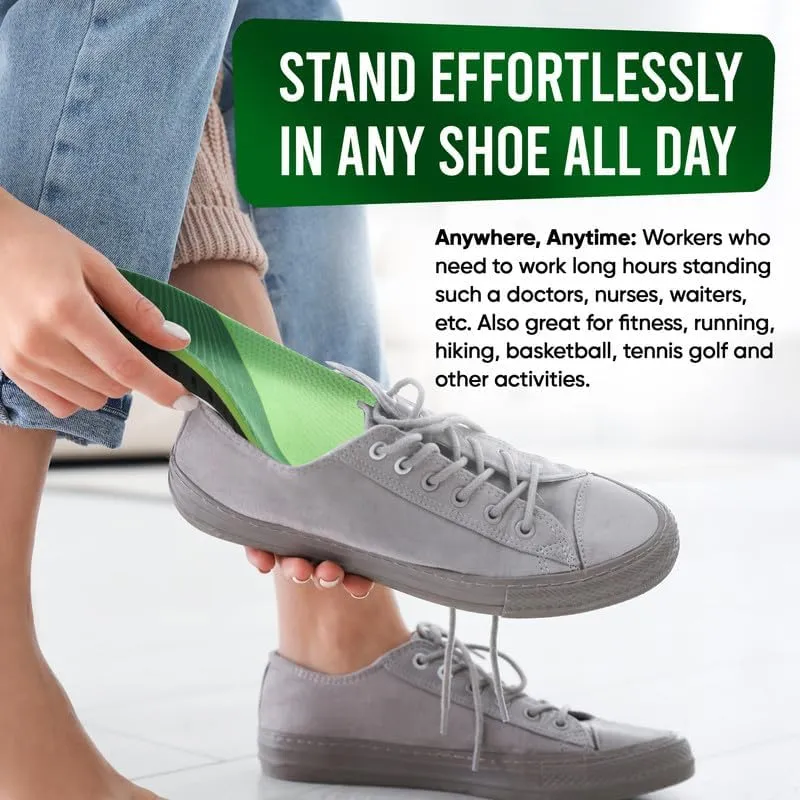 Insoles 2.0 for Men & Women – Plantar Fasciitis, Heel Pain, Flat Feet & Overpronation | Heavy-Duty Arch Support for Standing All Day | Built for 200  lbs | Men’s 12.5-14