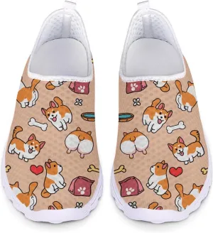 INSTANTARTS 3D Animal Women's Breathable Flat Running Water Shoes Beach Loafer