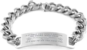 Insurance Sales Agent Bracelet, If at first you don't succeed, try doing what your athletic trainer told you to do the first time., Cuban Link Chain Necklace, Insurance Sales Agent Gifts
