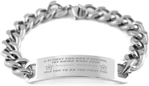 Insurance Underwriter Bracelet, If at first you don't succeed, try doing what your athletic trainer told you to do the first time., Cuban Link Chain Necklace, Insurance Underwriter Gifts