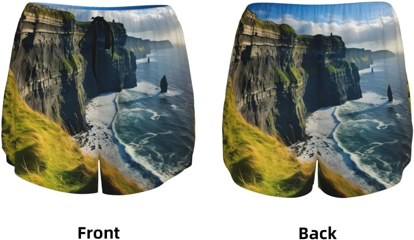 Ireland Outdoors County Clare The Cliffs Women's Lightweight Hiking Cargo Shorts Quick Dry Athletic Shorts