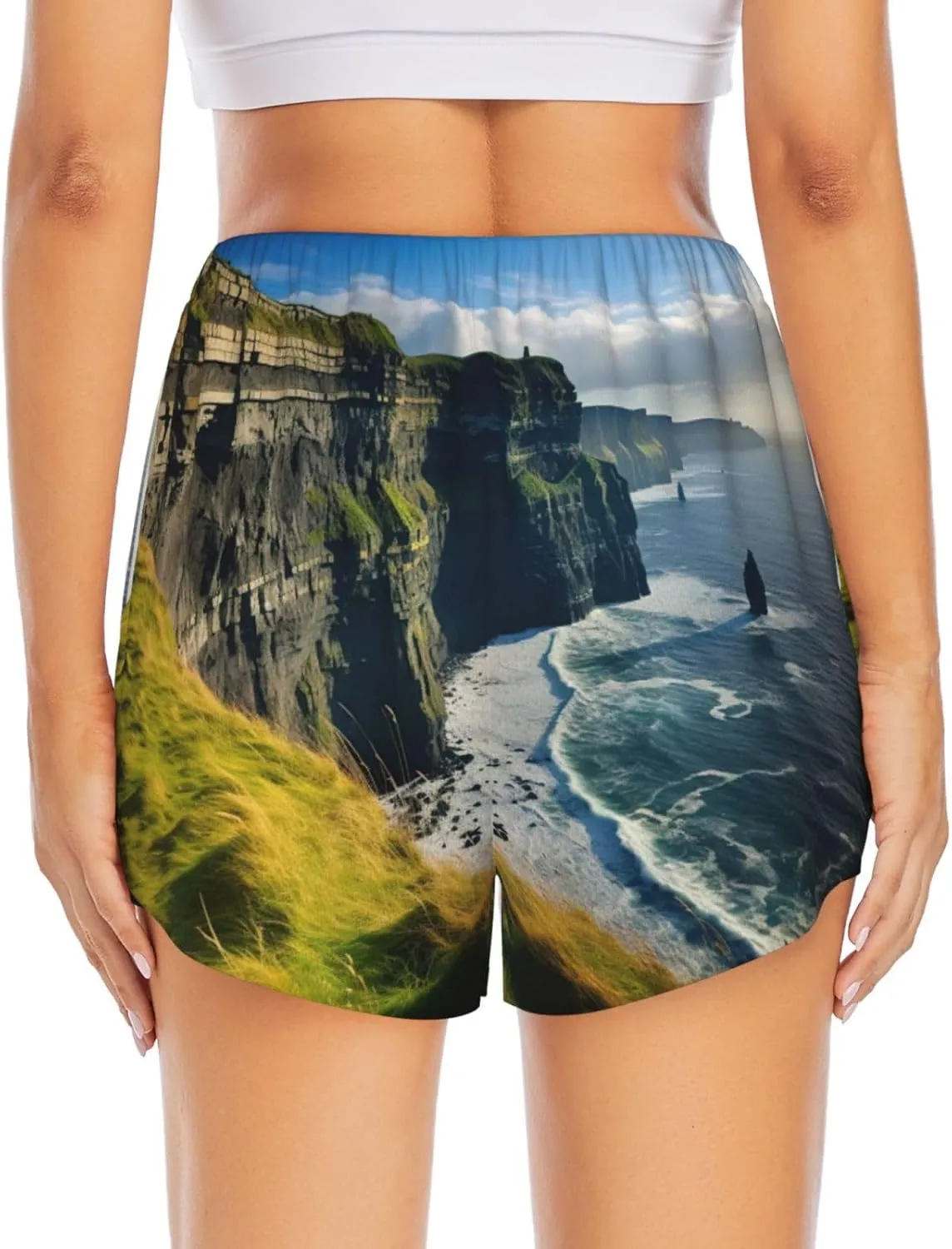 Ireland Outdoors County Clare The Cliffs Women's Lightweight Hiking Cargo Shorts Quick Dry Athletic Shorts