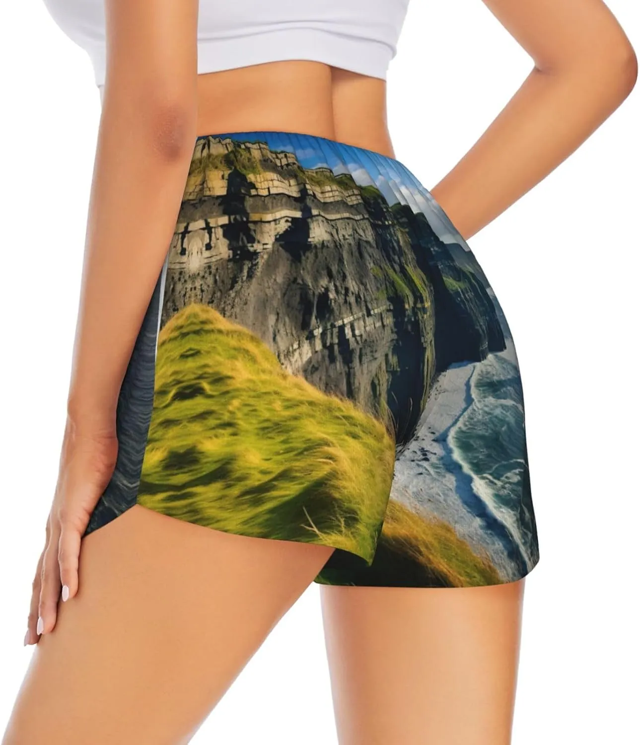 Ireland Outdoors County Clare The Cliffs Women's Lightweight Hiking Cargo Shorts Quick Dry Athletic Shorts