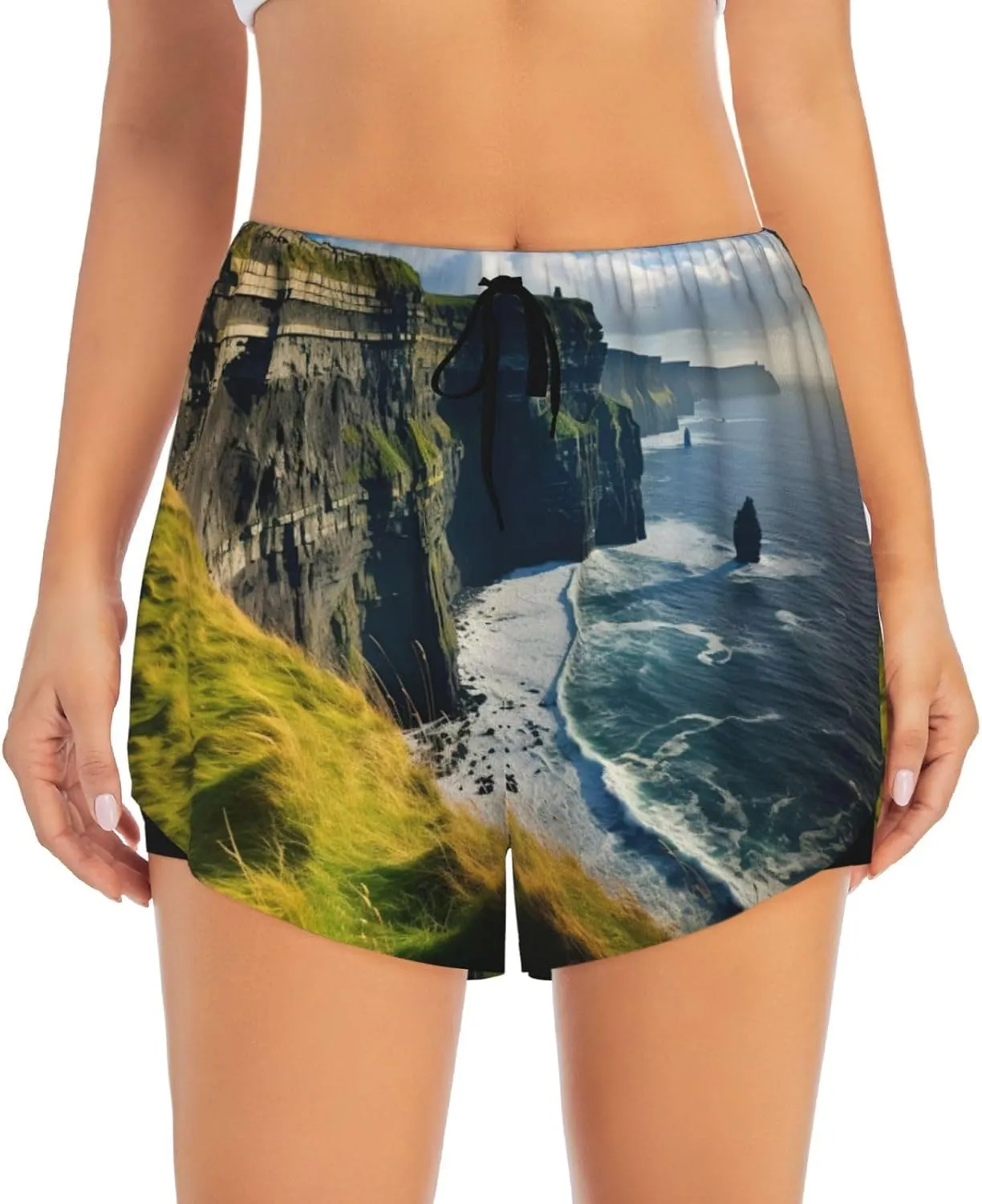 Ireland Outdoors County Clare The Cliffs Women's Lightweight Hiking Cargo Shorts Quick Dry Athletic Shorts