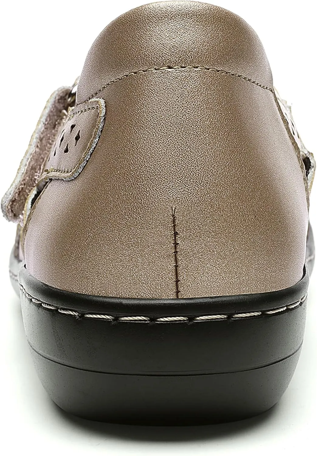 Irrefour Women's Classic Genuine Leather Casual Loafer Cute Slip-On Fashion Closed Toe Flat Sandal Comfy Work Sandal Everyday Walking Shoe