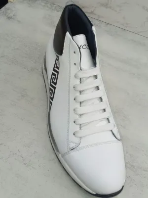 Italian Leather Mid-Top Sneakers - Duca