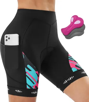 IUGA Padded Bike Shorts Women 4D Breathable Womens Cycling Shorts with Padding Mountain Biking Shorts with Pockets