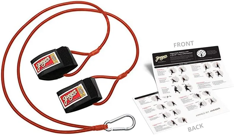 Jaeger J-Bands Resistance Bands for Pitchers. Baseball & Softball Pitching Trainer and Arm Trainer. Pitching Bands for Throwing. Training Equipment with Laminated Instruction Sheet