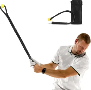 JIANWEI Golf Swing Training Aid, Rope Trainer Equipment Improve Swing Speed Lagging Rhythm, Golf Warm-Up Exercise for Strength and Training Arm for Golf Beginner(Black)