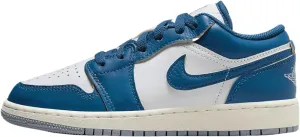 Jordan Big Kid's 1 Low SE White/Industrial Blue (FN9137 141) - 4.5